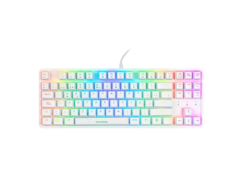 Teclado Gamer Eagle Warrior Mecanico Usb Gaming 88 Rgb Led Backlit White Spanish Kgy282u0002c
