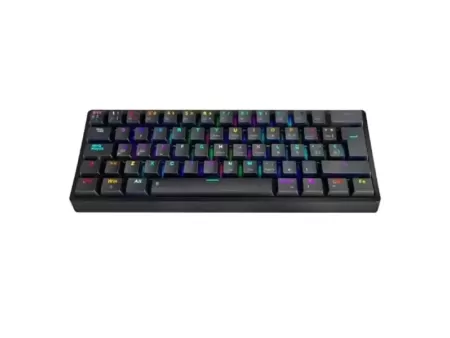 Teclado Gamer Eagle Warrior Mecanico Usb Y Inalambrico Bluetooth Gaming 62 Rgb Led Backlit Black Spanish