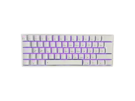 Teclado Gamer Eagle Warrior Mecanico Usb Y Inalambrico Bluetooth Gaming 62 Rgb Led Backlit White Spanish