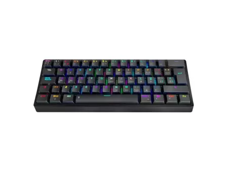 Teclado Gamer Eagle Warrior Mecanico Usb Gaming 62 Rgb Led Backlit Black Spanish